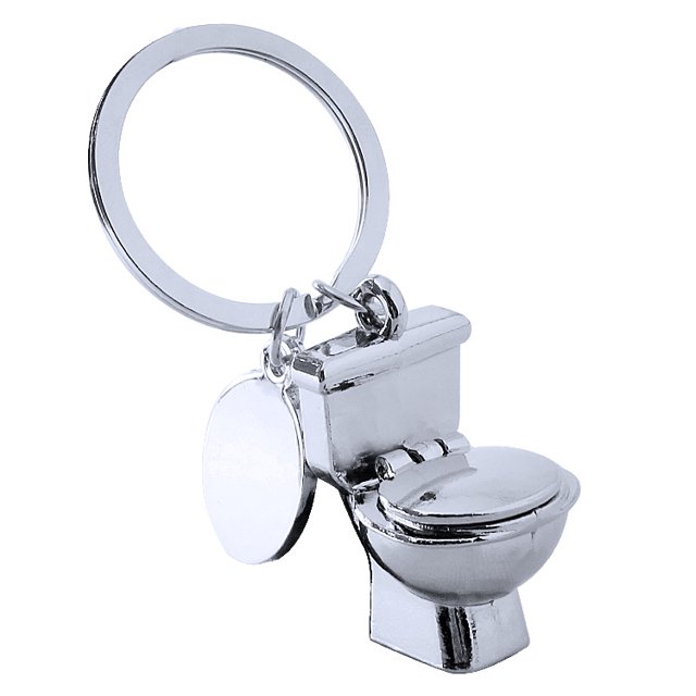 Llavero modelo de inodoro, llavero divertido con anilla de Metal, bonito llavero de coche, colgante de llavero para regalos