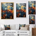 thumbnail image 4 of Designart "Abstract Cubist Tiles in Yellow and Blue" Geometric Canvas Wall Art - Modern Yellow Abstract Tile Entryway Wall Art Print, 4 of 6