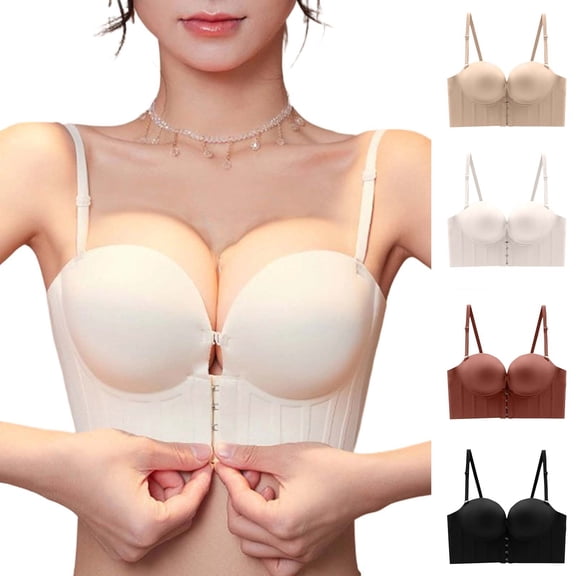 ATOYSOY Bras for Women Front Hook Corset Half Cup Thin Secure Stay Straps Gathering Shaping Invisible Match For Dresses Formal Occasion