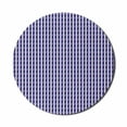 thumbnail image 1 of Abstract Mouse Pad for Computers, Vertical Straight Lines and Horizontal Curved Stripes on Background, Round Non-Slip Thick Rubber Modern Mousepad, 8" Round, Indigo Sky Blue Magenta, by Ambesonne, 1 of 2