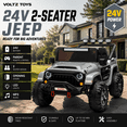 thumbnail image 2 of VOLTZ TOYS HAVOC 2-Seater Jeep 24V Kids Ride-On Off-Road Truck, Motorized Toy Car Vehicle with Parent Remote Control, High Clearance Open Doors, LED Lights, Gray, 2 of 7