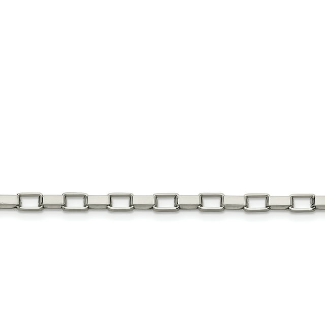 Stainless Steel 4.8mm Square Link Chain Bracelet 8in