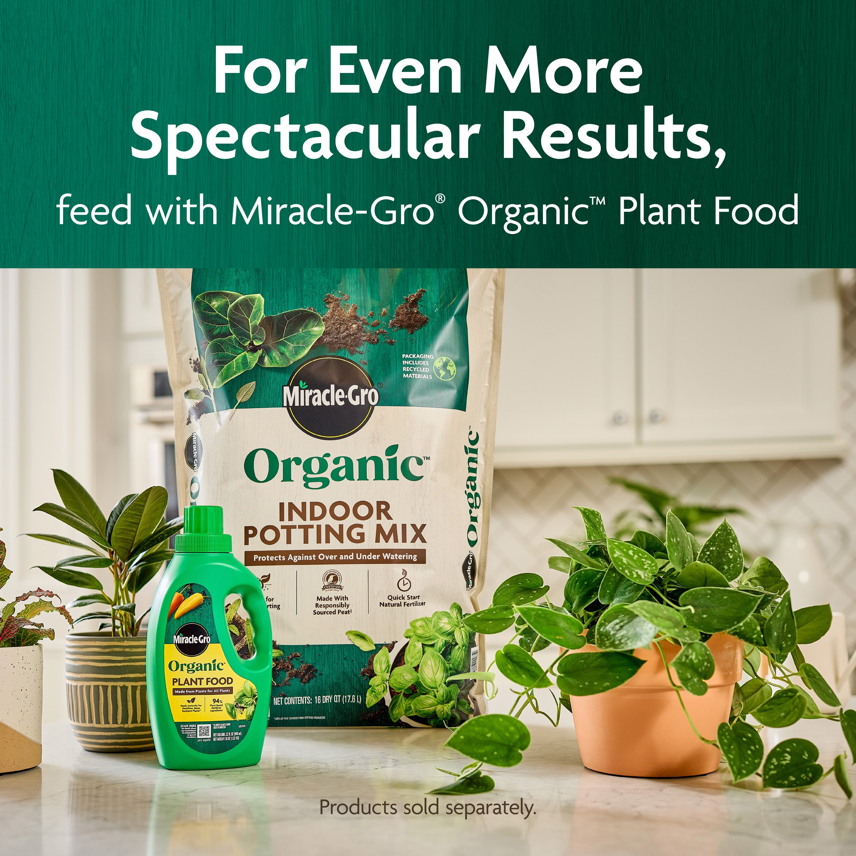 Miracle-Gro Organic Indoor Potting Mix, For Indoor Container Plants, 8 qt.