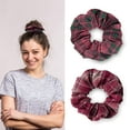 thumbnail image 2 of 6PCS Fall Plaid Hair Scrunchies, Christmas Thanksgiving Hair Tie, Elastic Plaid Fabric Hair Bands Multi Colors Check Hair Ties for Girls Women Hair Accessories, 2 of 9
