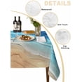 thumbnail image 2 of Blue Ombre Coastal Table Cloth, Summer Nautical Beach Ocean Seaside Waterproof Tablecloth for Square Tables, Reusable Washable Fabric Table Cover for Restaurant Kitchen Dining Tables 60"x60", 2 of 6