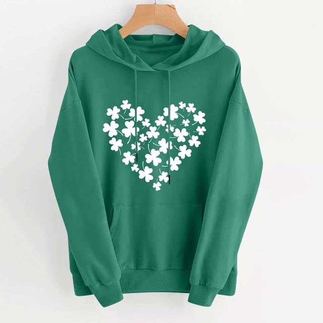 Pantalons pour Femmes Imprimé Saint-Patrick Décontracté Manches Longues Sweat à Capuche Ample Saint-Patrick