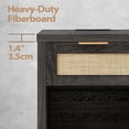 thumbnail image 6 of ARKANTOS Rattan Nightstand with Charging Station Set of 2 Bedside Table with Drawers Charcoal Oak, 6 of 10