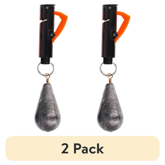 (2 pack) Eagle Claw Snap Weight Trolling Weights Quick Release Line Clip 2 oz. 2 Pack Orange Black
