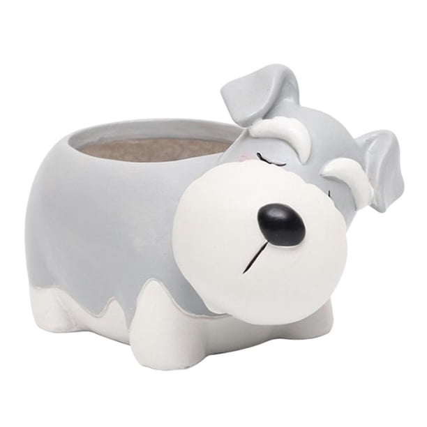 para Pntas de de les de Perro de Dibujos , de Resina para Perfecta para Decoración Del Schnauzer Baoblaze Maceta suculenta