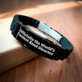thumbnail image 2 of Amangny Officially The World's Coolest Band Director Funny Quote Glidelock Clasp Adjustable Black Stainless Steel Silicone Band Director Gifts for Birthday, 2 of 3