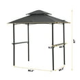 thumbnail image 5 of Outdoor Canopy Gazebo, 8 x 5 Ft Grill Gazebo Hardtop for Backyard, Patio Gazebo Clearance, 2-Tier Barbecue Canopy Shelter, Gazebo Tent with Bottle Opener, Iron Mesh Shelves and Hooks, B1858, 5 of 9