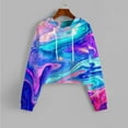 thumbnail image 2 of Xudanell Womens Cropped Sweatshirt Tie Dye Graphic Print Hoodie Women Blouses Sweatshirt Going Out Top Light Pink S, 2 of 5