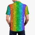 thumbnail image 6 of Wukai Glitter Rainbow Men’s Polo Shirts,Quick-Dry Athletic Shirt,Classic Fit Shirts-4X-Large, 6 of 8