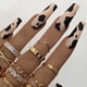 thumbnail image 1 of Uñas postizas de ataúd largo, uñas marrones mate con diseño de estampado de vaca, uñas postizas de cobertura completa de bailarina, 24 piezas Ormromra CZMR-ZC78, 1 of 4