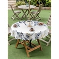 thumbnail image 3 of Blue Grey Eucalyptus Outdoor Tablecloth - 54 Inch Round Dining Table Cover, Watercolor Spring Weeping Botanical Waterproof Outdoor Table Cloth with Umbrella Hole & Zipper for Picnic/Patio/Party, 3 of 7