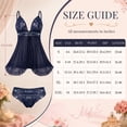 thumbnail image 3 of DAKIMOE Sexy Lingerie for Women Pajamas Set Open Front V Neck Ruffle Sheer Mesh Lace Wireless Babydoll Lingerie Dress with Thong 2 Piece for Valentine's Day, 3 of 11