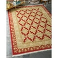 thumbnail image 7 of 7' x 10' Red and Beige Geometric Rectangular Area Throw Rug, 7 of 7