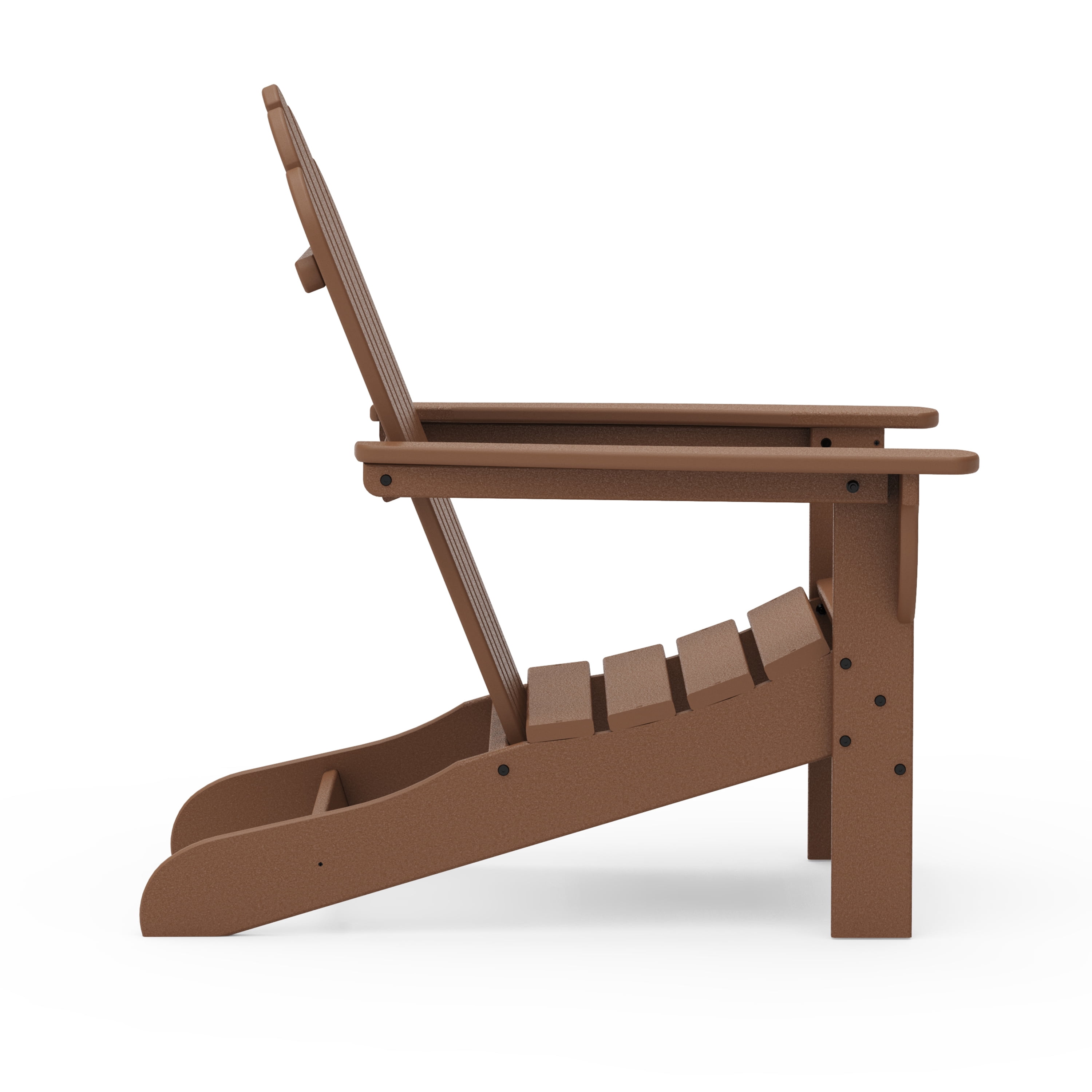 Better Homes & Gardens by POLYWOOD Southlake Outdoor Flowerback Adirondack Chair, All-Weather HDPE, Patio Seat, Teak