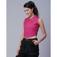 thumbnail image 2 of Moomaya Solid Tank Tops For Women, Sleeveless Collar Neck Shirt Crop Top Blouse, 2 of 7
