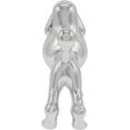 thumbnail image 6 of Ceramic Dog Statue - Metallic Silver Standing Poodle Dog Statue - Decorative Dog Sculpture for Garden or Home Décor - Poodle Dog Outdoor Statue - (9” x 3.5” x 9.25”), 6 of 17