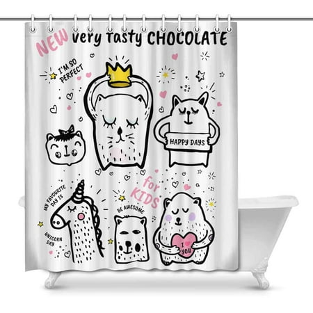 YUSDECOR Funny Motivational Quotes with Cute Cartoon Animal Giraffe Unicorn and Kitten Home Decor Waterproof Polyester Bath Decorations 66x72 inch | Walmart Canada YUSDECOR Funny Motivational Quotes with Cute Cartoon Animal Giraffe Unicorn and Kitten Home Decor Waterproof Polyester Bath Decorations 66x72 inch | Walmart Canada