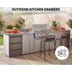 thumbnail image 4 of QinaQin Cajonera triple empotrable para cocina exterior, cajones de acero inoxidable en tono azul gris, ideal para isla BBQ, patio o estación de asador con almacenamiento práctico, 4 of 6