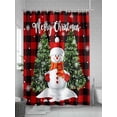 thumbnail image 5 of Merry Christmas Cute Snowman Xmas Tree Red and Black Buffalo Plaid Shower Curtain Set ，Waterproof Fabric Shower Curtains Shower Curtains for Bathroom,Bathroom Decor 72"x78", 5 of 6