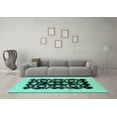 thumbnail image 3 of Ahgly Company Indoor Rectangle Oriental Turquoise Blue Industrial Area Rugs, 7' x 9', 3 of 4