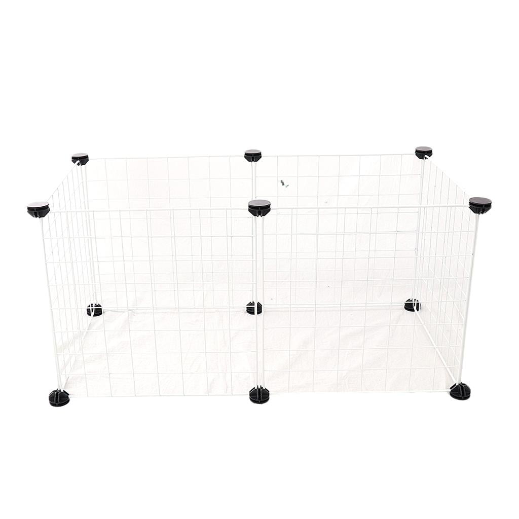 Bvdfgk 6 Panel Dog Cage Kennel Metal/Plastic Enclosure Fence Indoor Outdoor 1 White