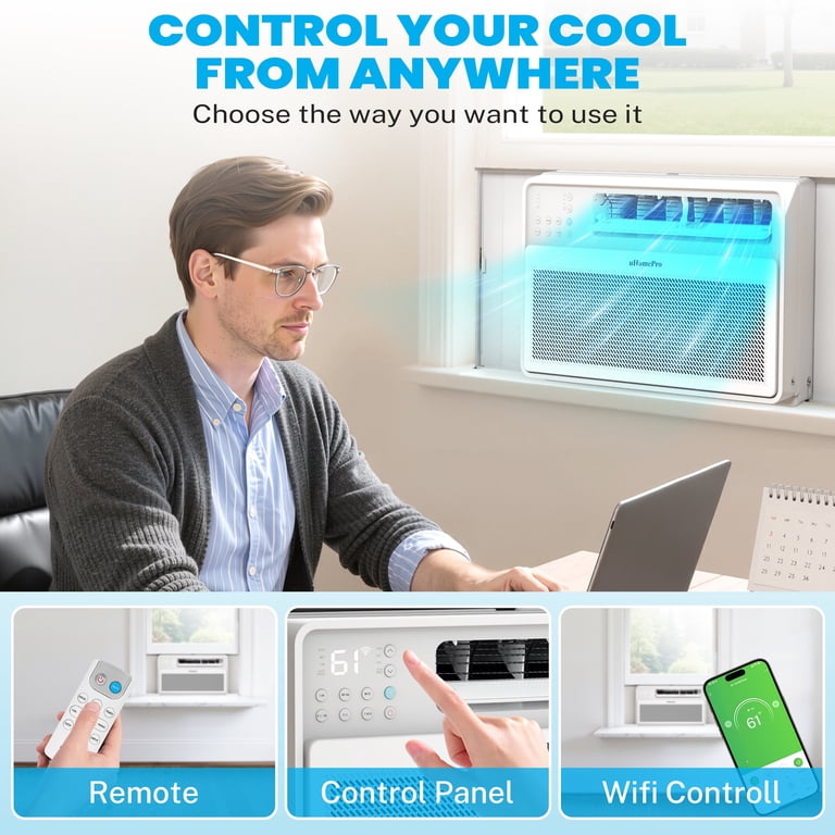 Window Type Timer Air Con Energy Efficient Window AC With Timer 8,000 BTU Window AC With Remote ...