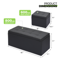 thumbnail image 3 of Magshion Rectangular Storage Ottoman Bench Tufted Footrest with Cube Ottomans Set of 3 PU Leather Black, 3 of 9