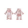 thumbnail image 4 of RUINIXCW Baby Girl Halloween Romper Ghost Embroidery Stripe Long Sleeve Bodysuits, 4 of 7