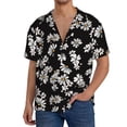 thumbnail image 3 of Honeii 's Daisies Flowers for men's short-sleeved button-up collared shirt featuring a pocket, perfect for beach vacations, and travel adventures., 3 of 5