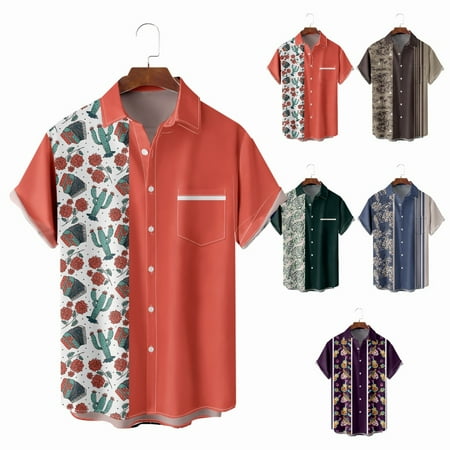

Mens Kids Crewneck Hawaiian Shirts Novelty Party Tops Plus Size Men