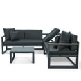 thumbnail image 5 of LeisureMod Chelsea Black Sectional Sofa with Adjustable Headrest and Coffee Table Set - Modern Deck or Garden Furniture, 5 of 17