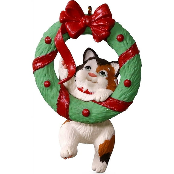 Hallmark Mischievous Kittens #19 Wreath Keepsake Christmas Ornaments