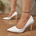 thumbnail image 2 of SCHUHLAND Elegant Ladies Nude Patent Leather Pointed Toe Stiletto High Heels Pumps for Party & Dress, Plus Size, 2 of 16