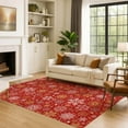 thumbnail image 7 of Addison Rugs Mayfield Premium Machine Washable Transitional Holiday Snowflake Red Rectangle Rug, 3' x 5', 7 of 7