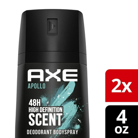 AXE Apollo Sage & Cedarwood Deodorant Body Spray, 4 Oz Twin Pack