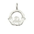 thumbnail image 1 of Sterling Silver 24" Unisex 1.5mm Box Chain Small Claddagh Pendant Necklace, 1 of 2