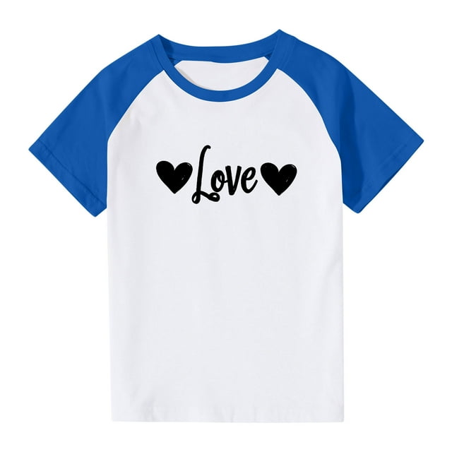 Mode Mignonne pour Garçons Tout-Petits, Col Rond Imprimé, Manches Courtes