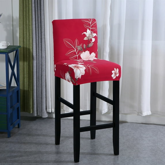 Stretch Bar Stool Cover Counter Height Side Pub Chair Slipcover for Dining Room Cafe Counter Stool Slipcover Removable Furniture Chair Seat Cover Jacquard Fabric with Elastic Bottom, 1Pc