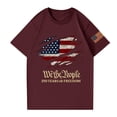 thumbnail image 4 of Hogleaql 4th Of July Shirts for Men Crew Neck Patriotic Tops Short Sleeve USA Flag Independence Day Graphic for Men Trendy Tee Tops Wine XL, 4 of 4