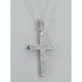 thumbnail image 3 of Dazzlingrock Collection Round White Diamond Classic Traditional Cross Faith & Fashion Charm Pendant for Men with 18 Inch Gold Chain (0.25 ctw, Color I-J, Clarity I2-I3) in 10K White Gold, 3 of 5
