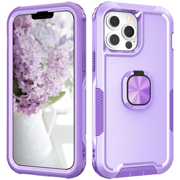 For Apple iPhone 14 Pro Max Hybrid Hard PC Silicone Shockproof Bumper Ring Stand Magnetic Case Cover