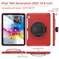 thumbnail image 3 of Kids Friendly Rugged Case for iPad 10th Gen 10.9 Inch 2022, Built-in 360° Rotatable Stand-Hand/Pencil Holder Heavy Duty Protection Cover for iPad 10th Generation, Red, 3 of 10