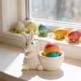 thumbnail image 3 of Ceramic Rabbit Egg Holder Stand - Bunny Egg Cup for Soft Boiled Eggs, Easter Egg Display Stand & Vintage Decoration for Tabletop, Party, and Kitchen Decor, 3 of 4