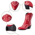 thumbnail image 4 of Leozcaa Cowboy Boots for Women Western Embroidered Cowgirl Boots Pointed Toe Chunky Heel Short Booties, 4 of 9