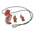 thumbnail image 5 of Conjunto de aretes y collar con espiral creativos rojos, colgante de cristal, joyería, aretes, adornos de regalo, 5 of 5