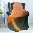 thumbnail image 4 of Burnt Orange Soft Flannel Fleece Throw Blanket, Sunrise over Ocean Burnt Horizon Reflection Seascape Coastal Theme, Cozy Plush for Indoor and Outdoor Use, 50" x 60", Orange Blue, by Ambesonne, 4 of 5